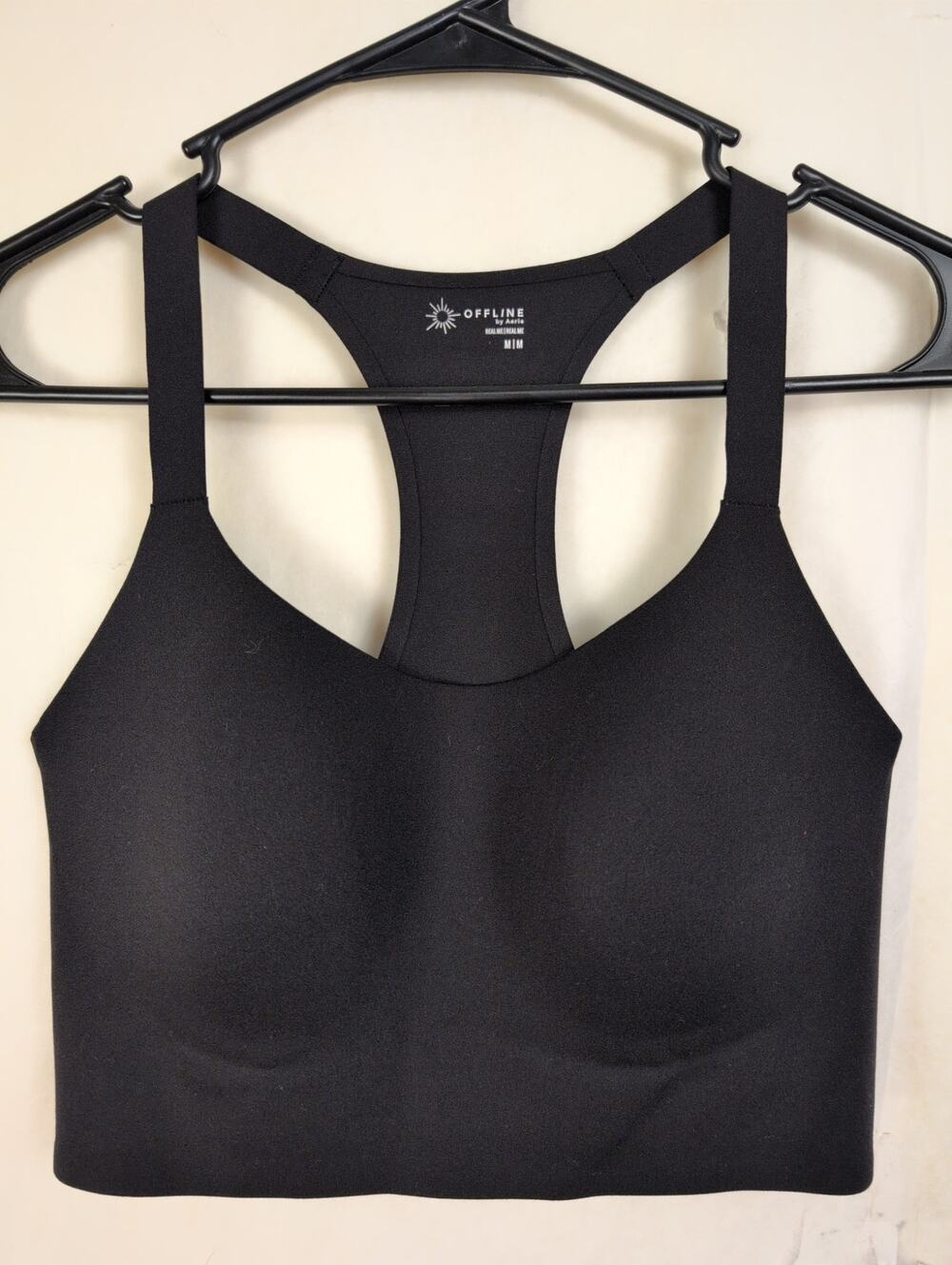 Aerie Offline black Real Me padded racerback sports bra Size Medium Minimal